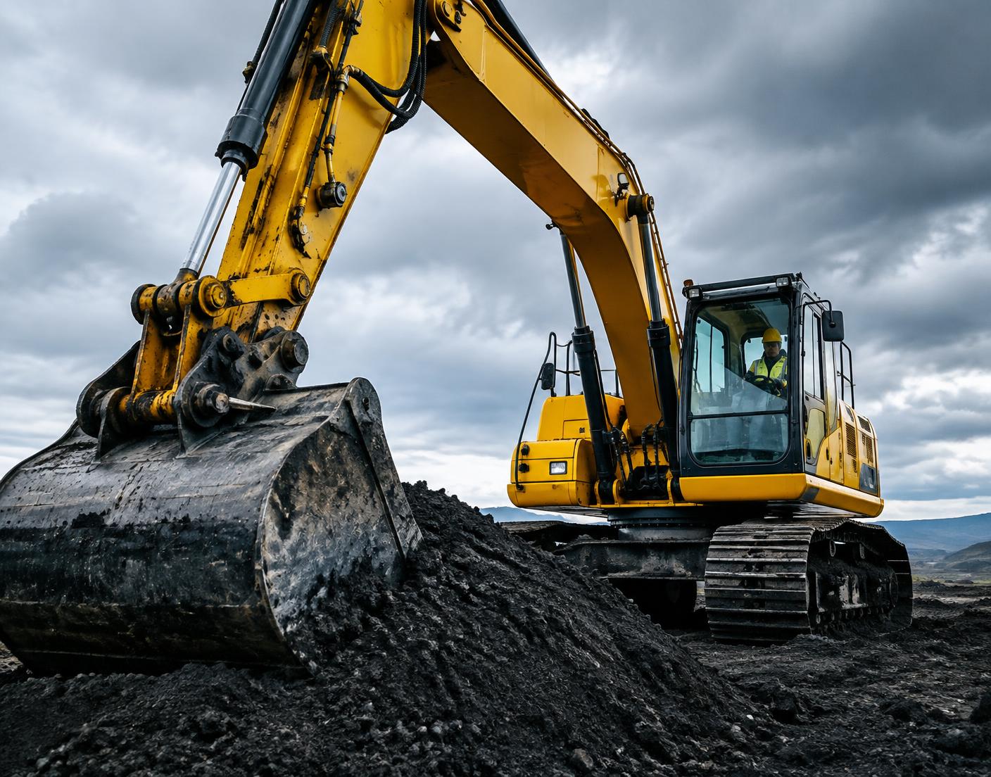 Heavy excavator working on a site